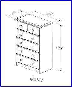100% Solid Wood 4+2 or 6 Drawer Chest by Palace Imports, 5361