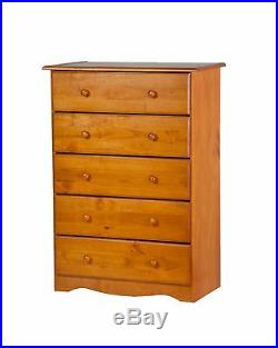 100% Solid Wood 5-Drawer Chest by Palace Imports, 32W x 44.5H x 17D, 3 Colors