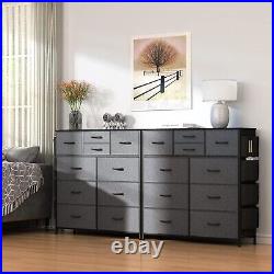 10 Drawer Dresser Chest Fabric Storage Organizer Unit Tower Bedroom Closet Gray