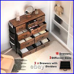 10 Drawer Dresser Chest Fabric Storage Organizer Unit Tower Bedroom Closet Lot