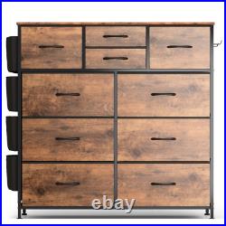 10 Drawer Dresser, Chest of Drawers for Bedroom Fabric Dressers with Side Pocket