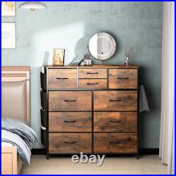 10 Drawer Dresser, Chest of Drawers for Bedroom Fabric Dressers with Side Pocket