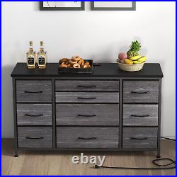 10 Drawers Chest of Dresser Cabinet For Bedroom Living Room TV Stand For 55'' TV
