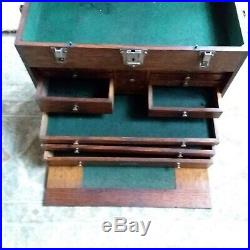 11 Drawer Gerstner Machinist Wood Tool Box Oak chest jewerly chest nice