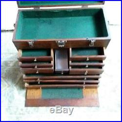 11 Drawer Gerstner Machinist Wood Tool Box Oak chest jewerly chest nice