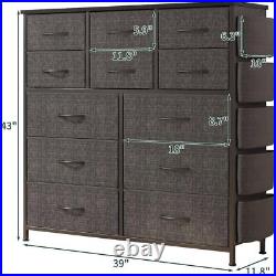 12 Drawer Dresser Storage Tower Organizer Unit Bedroom Closet Entryway Home Gray