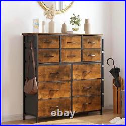 12 Drawer Dresser Storage Tower Organizer Unit for Bedroom Closet Entryway Brown