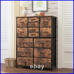 14 Drawers Dresser for Bedroom, Tall Dressers & Chests of Drawers with Wood Top