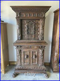 19th Century Renaissance Revival Cabinet on Chest Gothic Apothecary 16 Drawer