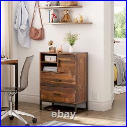 2 Drawer Dresser, Chest of Drawers with Open Shelf, Wood Storage Organizer Unit