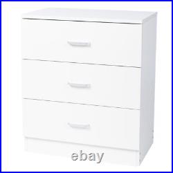 2 Pack 3-Tier Drawers Nightstand Chest Dresser Organizer Storage Bedroom Cabinet