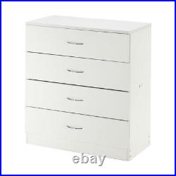 2 Pack Bedroom 4 Dressers Drawers Wooden Storage Organizer Furniture White