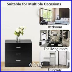 2 Pack Bedroom Dresser 3-Drawer Storage Cabinet Table Chest Organizer Furniture