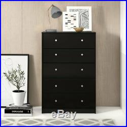 2 Piece Black Drawer Dresser Chest Set Home Living Bedroom Furniture