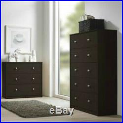 2 Piece Brown Drawer Dresser Chest Set Home Living Bedroom Furniture