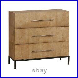 38 Inch 3-Drawer Chest Natural Burl Finish Furniture Chest