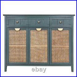 3 Doors 3 Drawers Chest MDF File Cabinet Wood Storage Cabinets For Dining Room