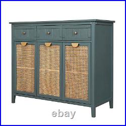 3 Doors 3 Drawers Chest MDF File Cabinet Wood Storage Cabinets For Dining Room