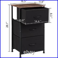 3-Drawer Dresser Chest Wood Bedroom Furniture Storage of Drawers for Small Space