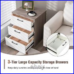 3-Drawer Dresser, Modern Chest of Drawers, Floor Wooden Storage Organizer
