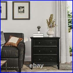 3 Drawer Dresser Solid Wood Dresser Chest Large Storage Cabinet for Bedroom