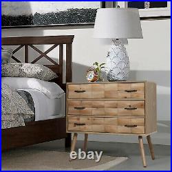 3 Drawer Dresser Storage Chest with Fir Wood Drawers Front and Pine Wood Legs