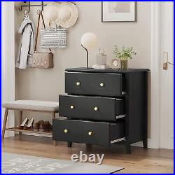 3 Drawer Dresser, Wood Dresser Chest Storage Cabinet for Bedroom, Living Room