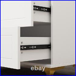 3 Drawer Dresser for Bedroom Glass Top Wood Storage Chest of Drawer Organize
