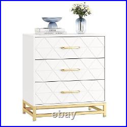 3 Drawer Dresser for Bedroom, Modern Wood Dressers Chest of Drawers with Storage