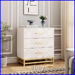 3 Drawer Dresser for Bedroom, Modern Wood Dressers Chest of Drawers with Storage