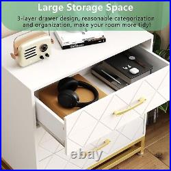 3 Drawer Dresser for Bedroom, Modern Wood Dressers Chest of Drawers with Storage