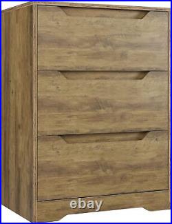 3 Drawers Dresser, Wood Chest of Drawers, Tall Nightstand, Side End Table