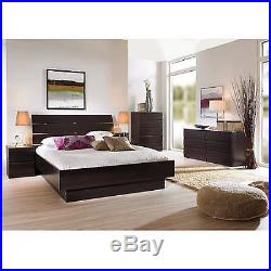 3 Piece Bedroom Set Double Dresser 5-Drawer Chest Nightstand Furniture Espresso