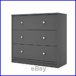 3 Piece Gray Drawer Dresser Chest Nightstand Set Home Living Bedroom Furniture
