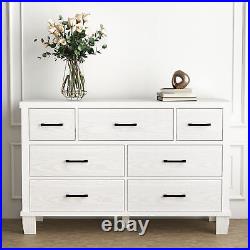3 Tier 7 Drawer Nightstand Chest Dresser Organizer Storage Bedroom Cabinet White