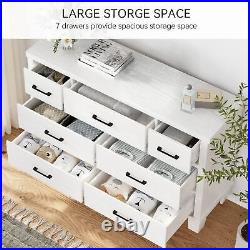 3 Tier 7 Drawer Nightstand Chest Dresser Organizer Storage Bedroom Cabinet White