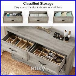 3-Tier Bedroom Storage Dresser 6 Drawers Cabinet Wood Furniture Livingroom Chest
