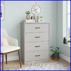 40 Tall 4 Drawer Modern Dresser Chest Bedroom Storage Wood Furniture Dove Gray