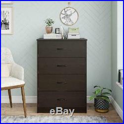 40 Tall 4 Drawer Modern Dresser Chest Bedroom Storage Wood Furniture Espresso