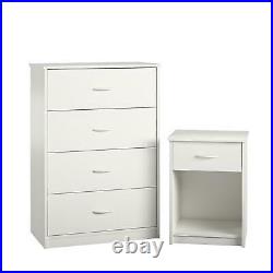 40 Tall 4 Drawer Modern Dresser Chest Bedroom Storage Wood Furniture Home White
