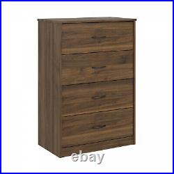 40 Tall 4 Drawer Modern Dresser Chest Bedroom Storage Wood Furniture Walnut