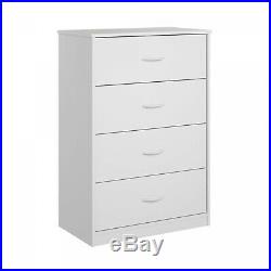 40 Tall 4-Drawer Modern Dresser Chest Bedroom Storage Wood Furniture White