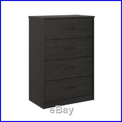 4 Drawer Bedroom Dresser Clothes Storage Chest Organizer Furniture Black Oak New