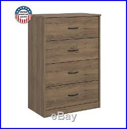 4 Drawer Bedroom Wood Storage Dresser Chest of Drawers Furniture Rustic Oak Gray