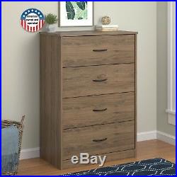 4 Drawer Bedroom Wood Storage Dresser Chest of Drawers Furniture Rustic Oak Gray