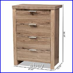 4-Drawer Cabinet Dresser Chest Storage Clothes Rustic Farmhouse Shabby Chic Wood
