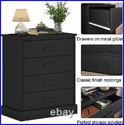 4 Drawer Chest Dresser Home Clothes Organizer Bedroom Furniture Cabinet Black