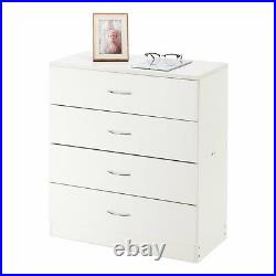 4 Drawer Chest Dresser Wood Dresser Furniture Cabinet Storage for Home White US