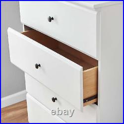 4-Drawer Chest Transitional Metal Wood Composite White Finish Kids Room Sturdy