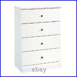 4-Drawer Chest Transitional Metal Wood Simplistic Easy Install Kids Room Durable